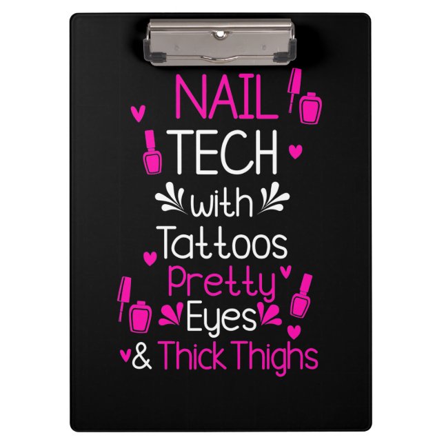 Nageltechnik mit Tattoos Klemmbrett (Vorderseite)
