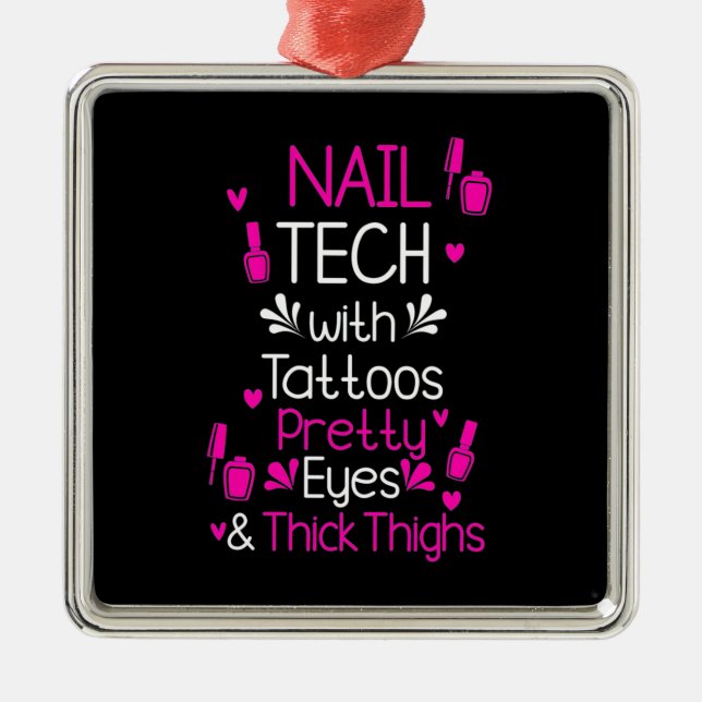 Nageltechnik mit Tattoos Ornament Aus Metall (Vorne)