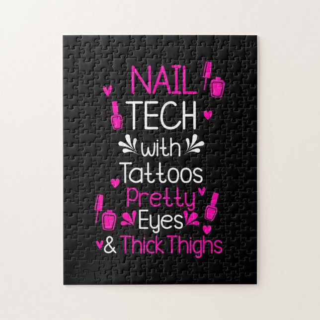 Nageltechnik mit Tattoos Puzzle (Vertikal)