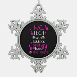 Nageltechnik mit Tattoos Schneeflocken Zinn-Ornament