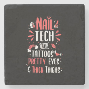 Nageltechnik mit Tattoos Steinuntersetzer