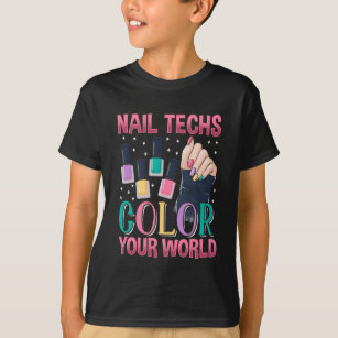 Nageltechniker Colorful Nails Maniceur Künstler T-Shirt