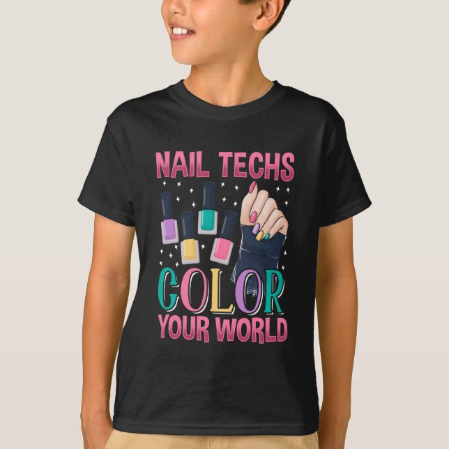 Nageltechniker Colorful Nails Maniceur Künstler T-Shirt (Vorderseite)