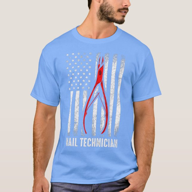 Nageltechniker Flag Tools US Nail Tech Artist T-Shirt (Vorderseite)