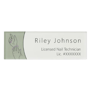 Nageltechniker-ID Namensschild Lizenzierte Nagelte Namenschild