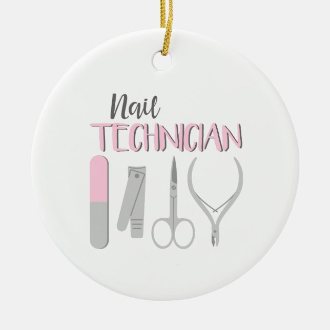 Nageltechniker Keramik Ornament (Vorne)