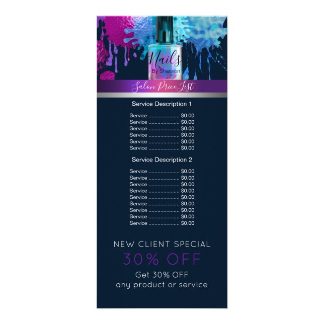 Nageltechniker Nagellack-Entwurf Werbekarte (Vorne)