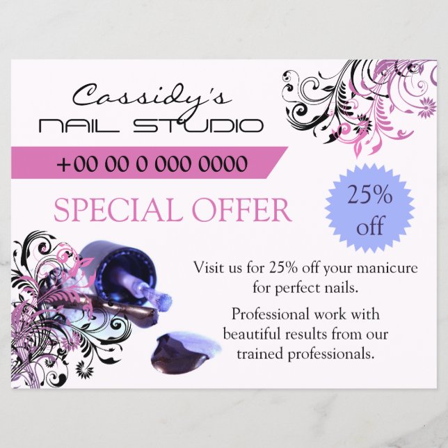 Nageltechniker / Nagelwerbung für Bar Flyer (Vorne)