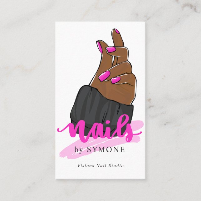 Nageltechniker | Nail Artist | Nails Salon Studio Visitenkarte (Vorderseite)