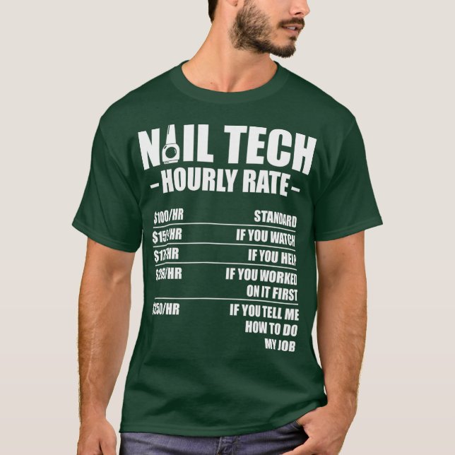 Nageltechniker Rate Nail Tech Künstler Manikurin T-Shirt (Vorderseite)