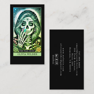 Nageltechniker-Tarotkarte Schwarze Visitenkarte