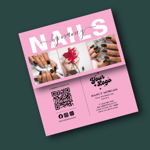 Nageltechniker-Typografie-Foto-Qr-Code-Logo Visitenkarte