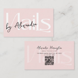 Nageltechnikerin Blush Pink Moderne Typografie Visitenkarte