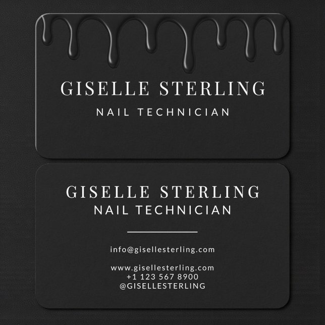 Nageltechnikerin Schwarz Visitenkarte (Von Creator hochgeladen)