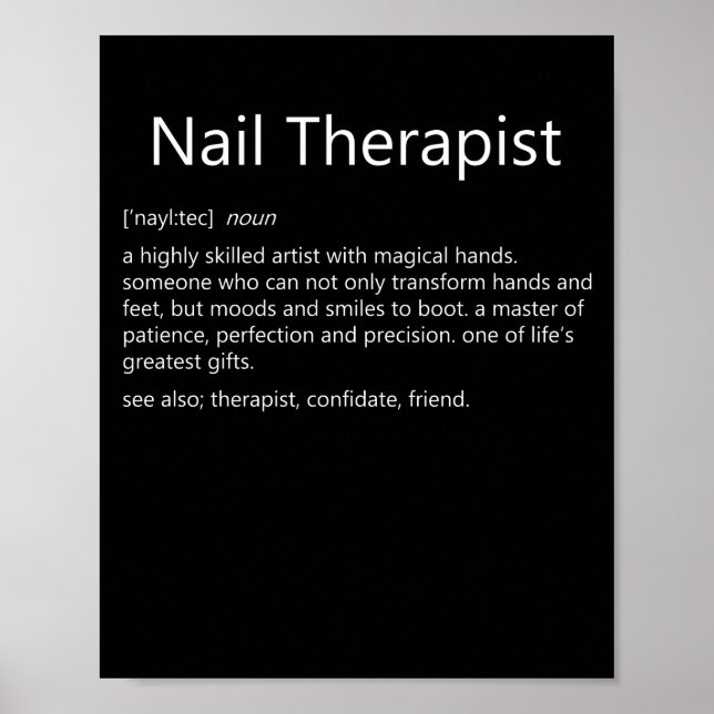 Nageltherapeut Definition Nail Tech Nail Poster (Vorne)