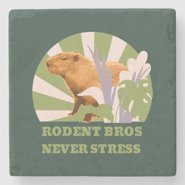 Nagetier-Brüder Stressfrei Capybara Steinuntersetzer (Vorderseite)