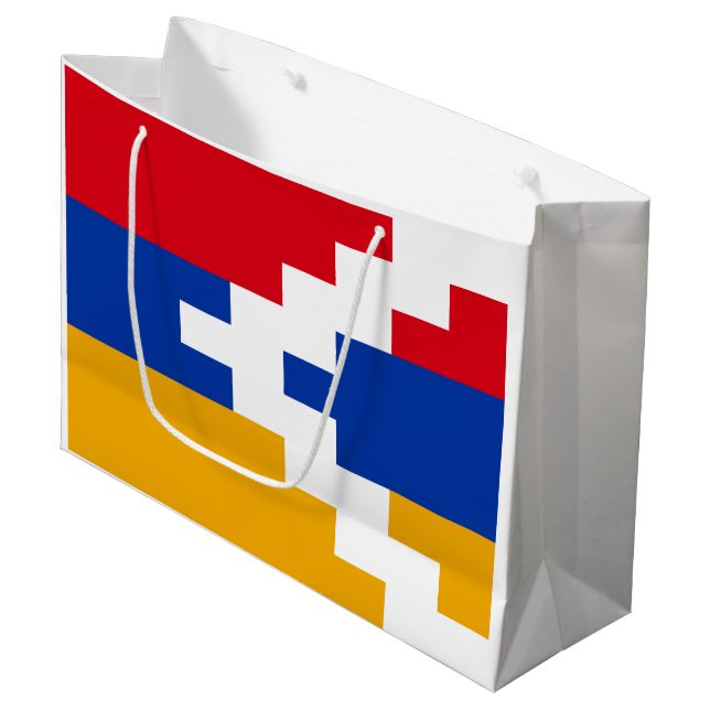 Nagorno Karabakh Flag Große Geschenktüte (Vorderseite Schrägansicht)