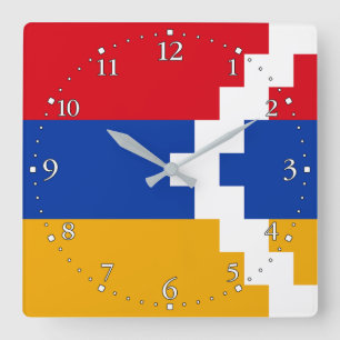 Nagorno Karabakh Flag Quadratische Wanduhr
