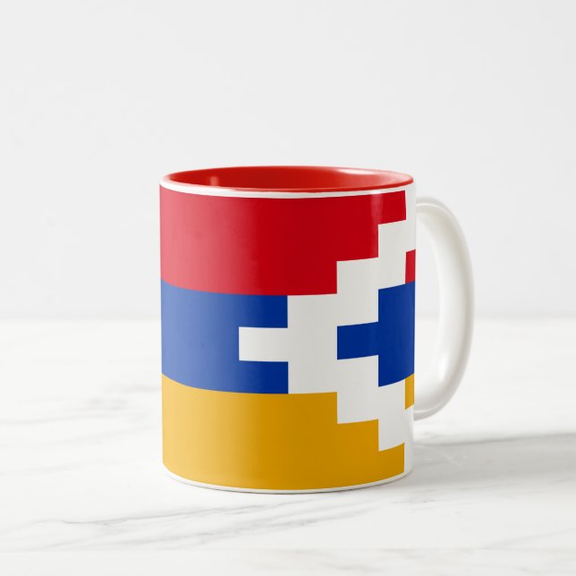 Nagorno Karabakh Flag Zweifarbige Tasse (VorderseiteRechts)