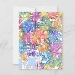 Nagoya Japan City Map Postkarte