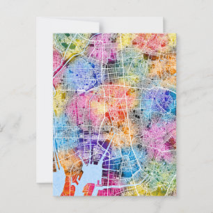 Nagoya Japan City Map Postkarte