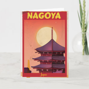 Nagoya Japan Vintage Reiseplakat Feiertagskarte