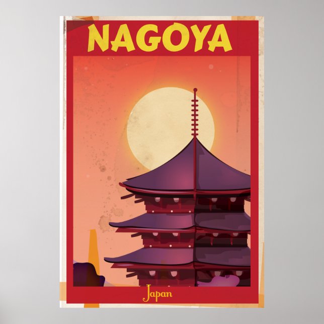 Nagoya, Japan Vintage Travel Poster (Vorne)