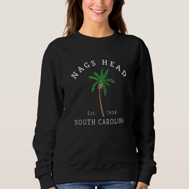 Nags Head Nc Silhouette Colorful Palm Tree Sweatshirt (Vorderseite)