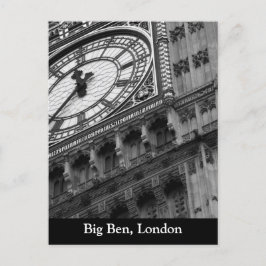 Nah auf Big Ben in Schwarzweiß Postkarte