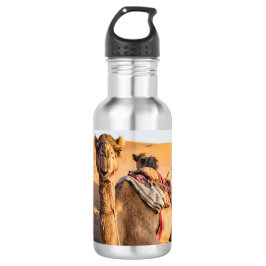 Nah auf lustigem Kamel in der Wüste Oman Wahiba Edelstahlflasche