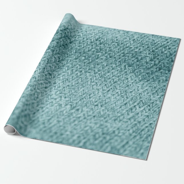 Nah aus grün gestricktem Hintergrund.  Geschenkpapier (Ungerollt)