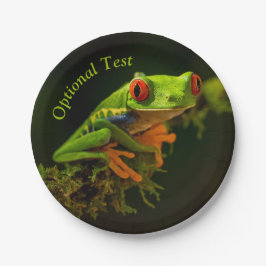 Nah, bestehend aus einem Red Mit Augen Tree Frog # Pappteller