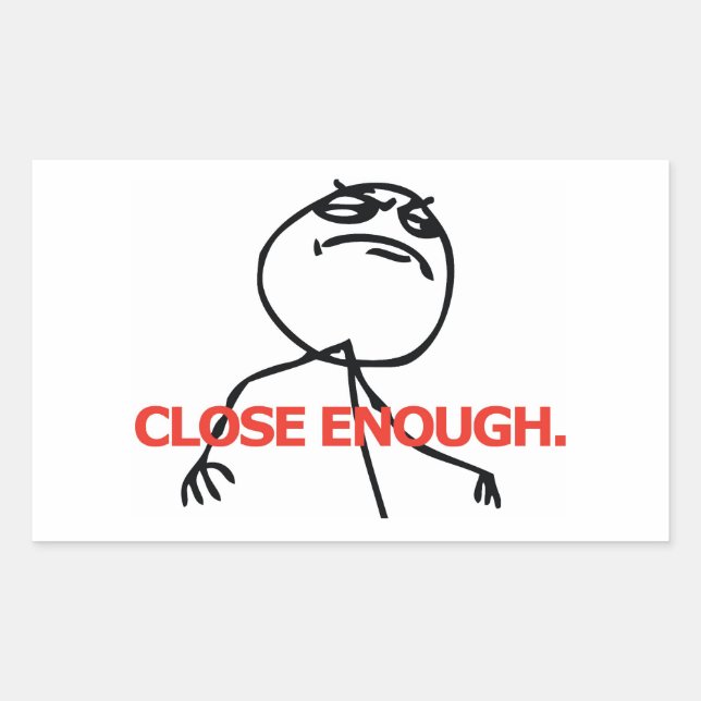 Nah genug rechteckiger aufkleber (Vorderseite)