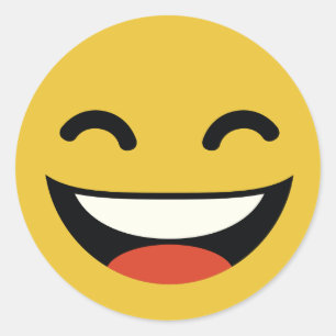 Nah Ihre Augen, die emoji lachen Runder Aufkleber