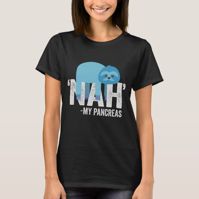 Nah meine Pankreas Funny Diabetes Blue Ribbon Slot T-Shirt (Vorderseite)