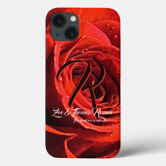 Nah mit Rote Rose Phone Case - Elegantes Blumenmus (Rückseite)