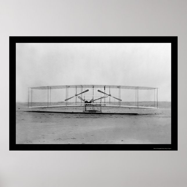 Nah-oben Blick auf das Flugzeug eines Wright Broth Poster (Vorne)