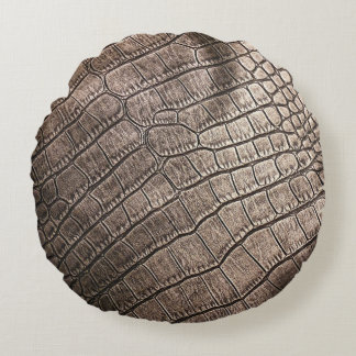 Nah-oben Elegantes Leder: Texturiertes Muster Rundes Kissen