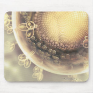 Nah oben von der Struktur einer HIV-Zelle Mousepad