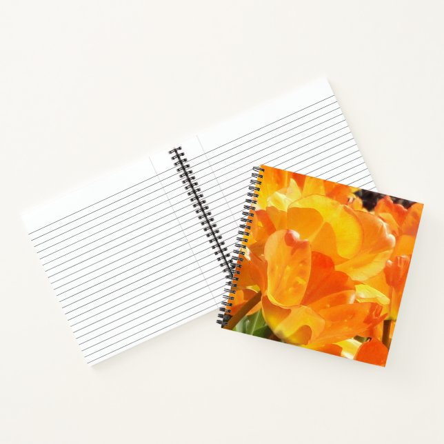 Nah-Orange- und Gelbtulpen Notizbuch (Innenseite)