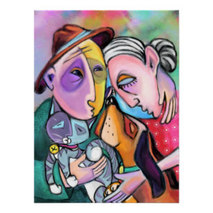 Nah-Strick-Familienposter Poster