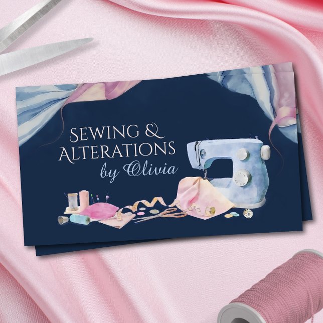 Näh- und Änderungsleistungen - Wasserfarben-Kunst Visitenkarte (Von Creator hochgeladen)