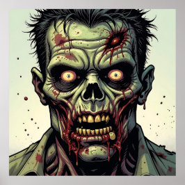 Nah Up a Pop Art Zombie Halloween Poster