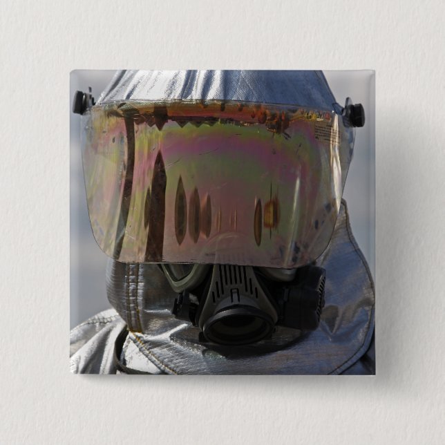 Nah-up-Ansicht eines Feuerwehrmanns Button (Vorderseite)