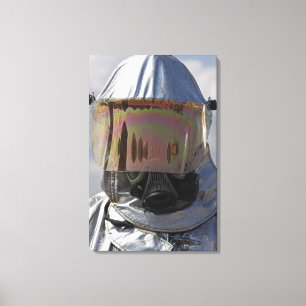 Nah-up-Ansicht eines Feuerwehrmanns Leinwanddruck