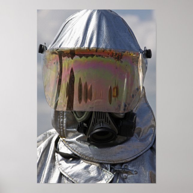 Nah-up-Ansicht eines Feuerwehrmanns Poster (Vorne)