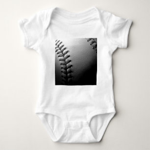 Nah-up-Baseball in Schwarz/Weiß Baby Strampler
