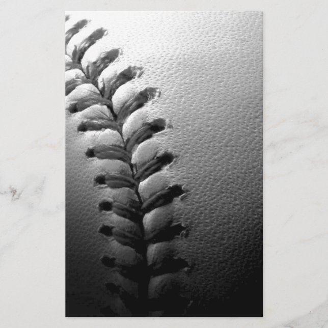 Nah-up-Baseball in Schwarz/Weiß Briefpapier (Vorderseite)