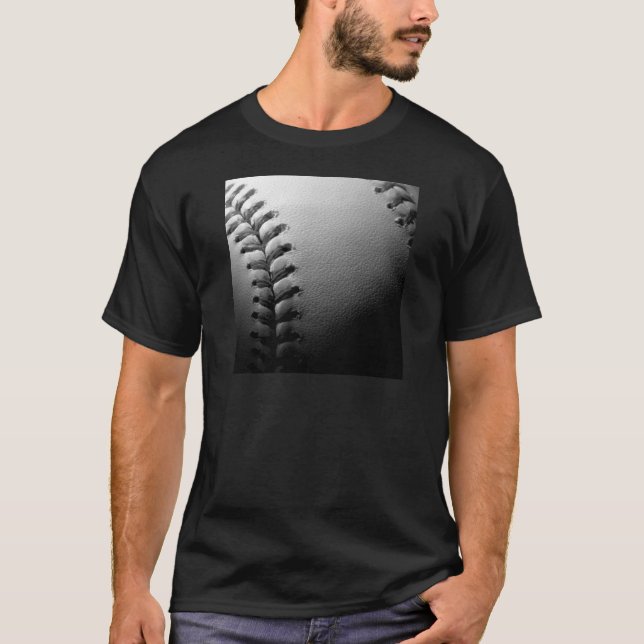 Nah-up-Baseball in Schwarz/Weiß T-Shirt (Vorderseite)