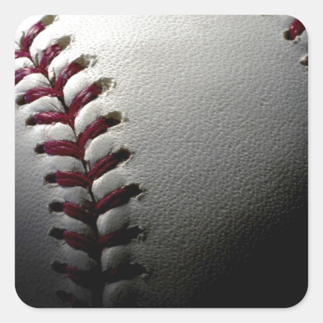 Nah-up-Baseball Quadratischer Aufkleber (Vorderseite)